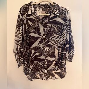 Chico’s Hi-Lo Buttoned Up Sheer Blouse